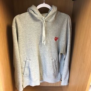 Gray comme de garcons hoodie Large